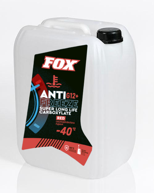 Охолоджувальна рідина FOX AntiFreeze G12+, Червоний, -40, 20 л